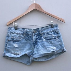 American Eagle Outfitters Distressed Blue Jean Shorts